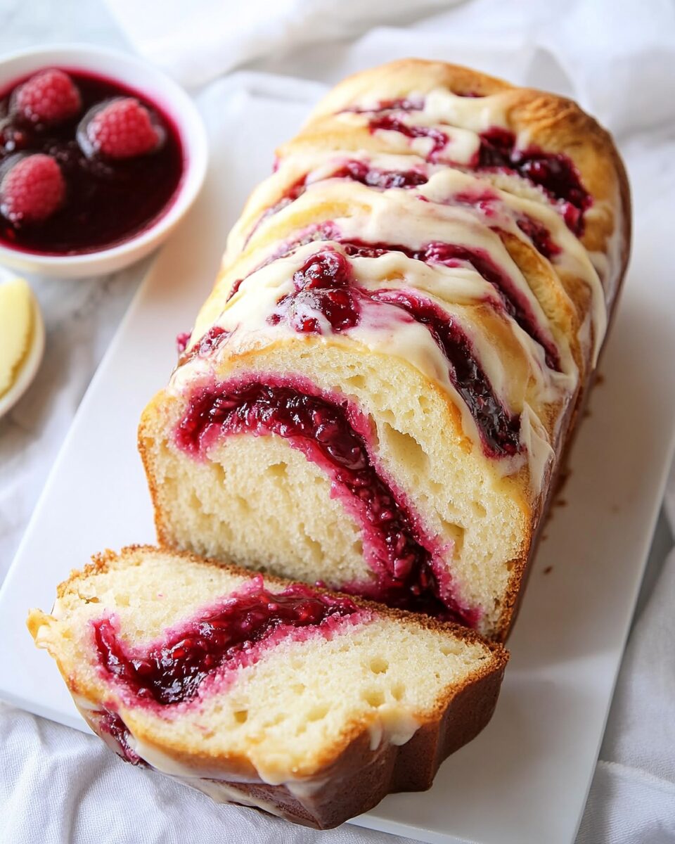 Raspberry Swirl Brioche Loaf