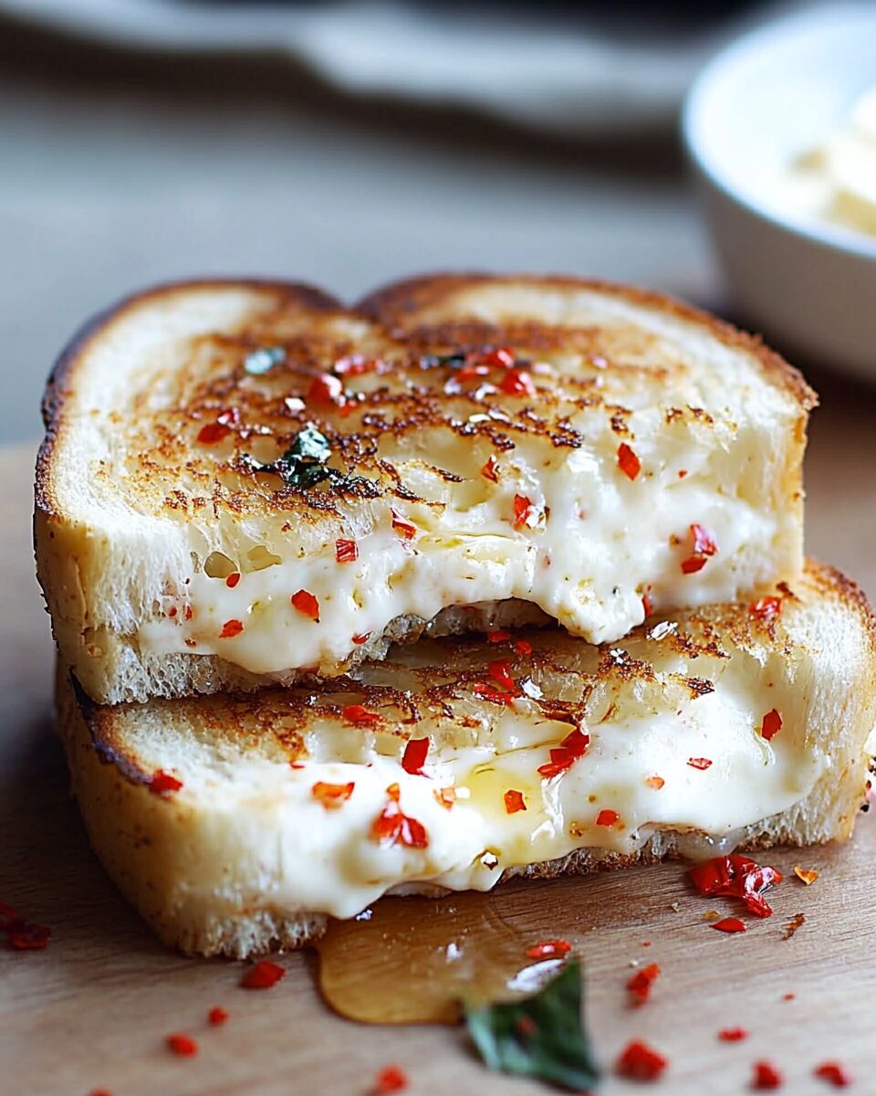 Goat Cheese Grilled Cheese with Honey and Red Pepper Flakes
