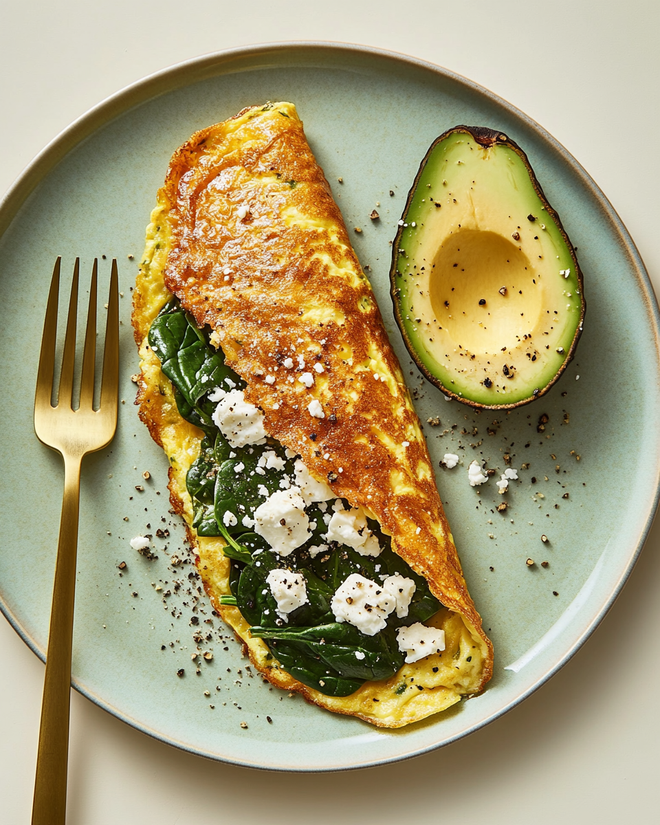 Feta Spinach Omelet