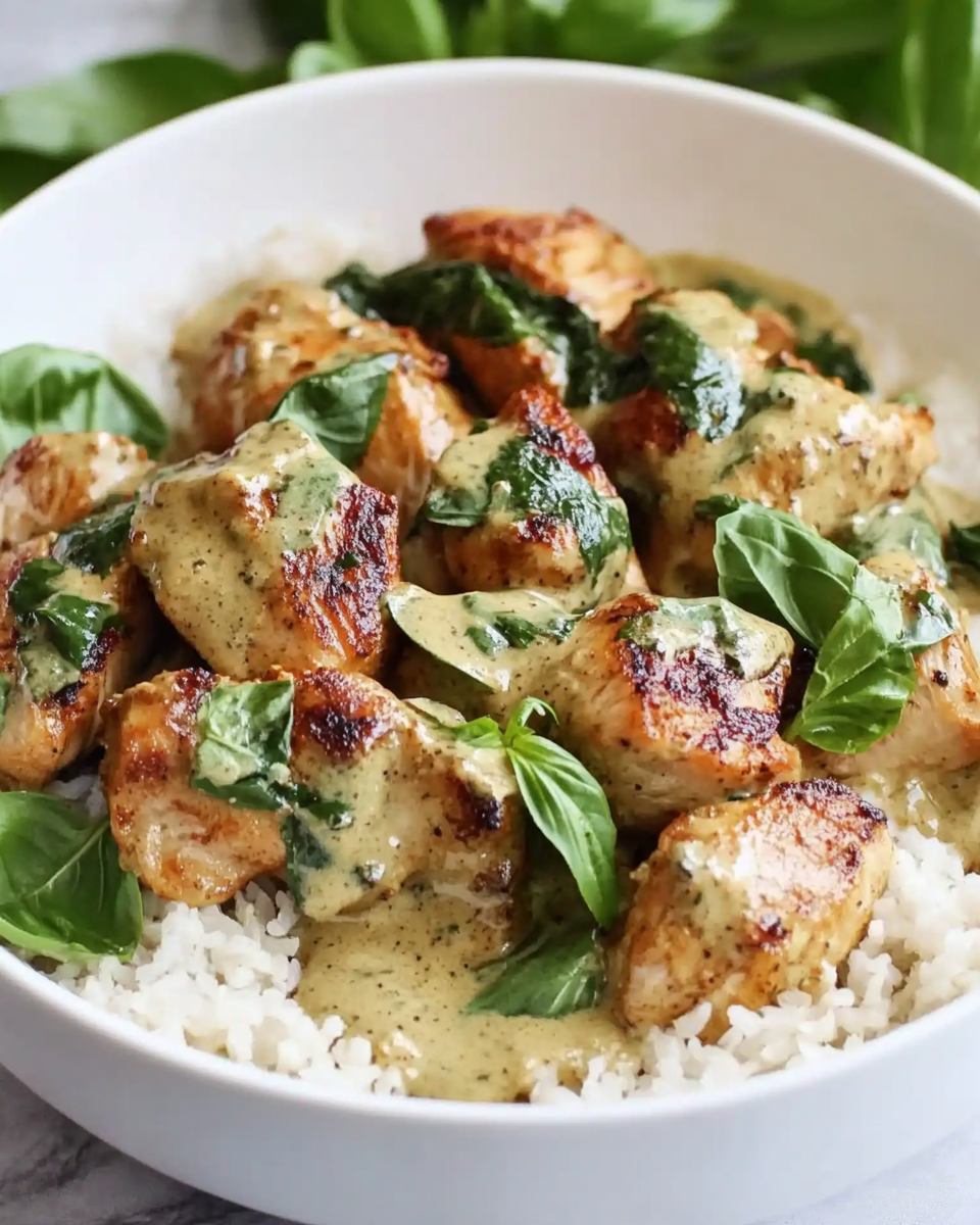 Basil Chicken in Coconut Curry Sauce