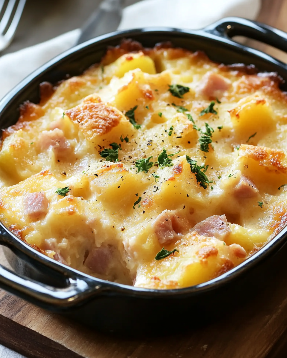 Cheesy Ham and Potato Casserole
