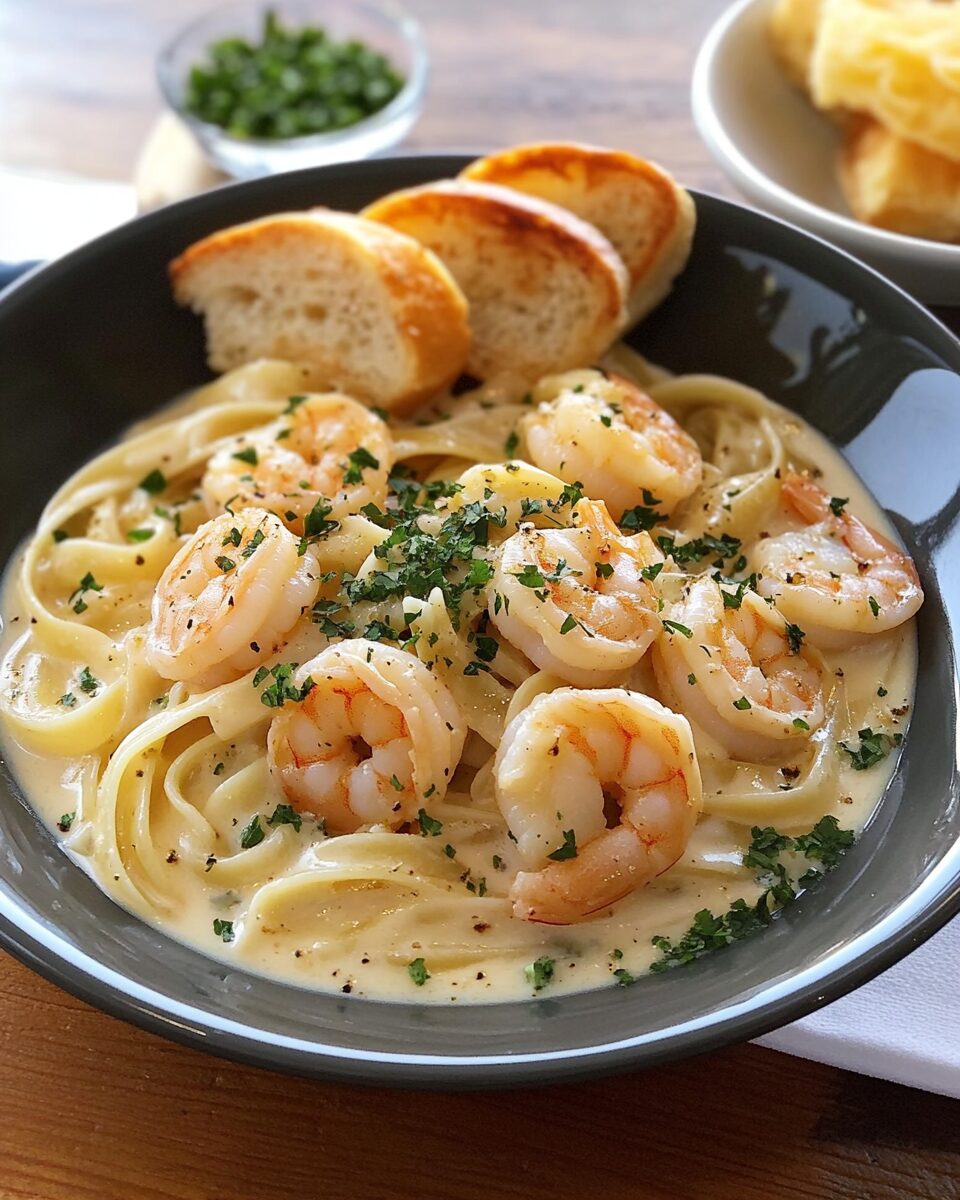 Fettuccine Alfredo With Shrimp