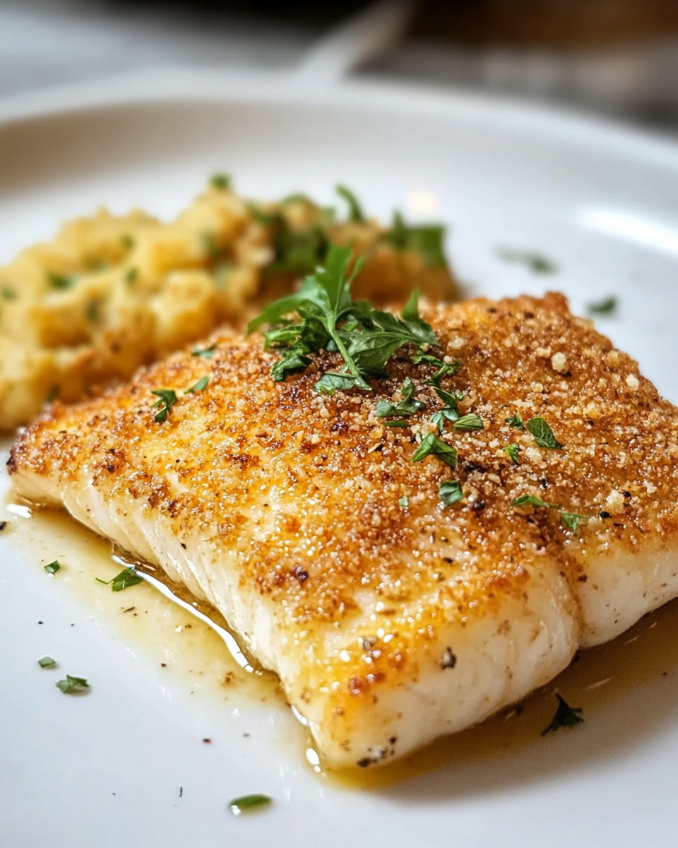 Parmesan-Crusted Sea Bass