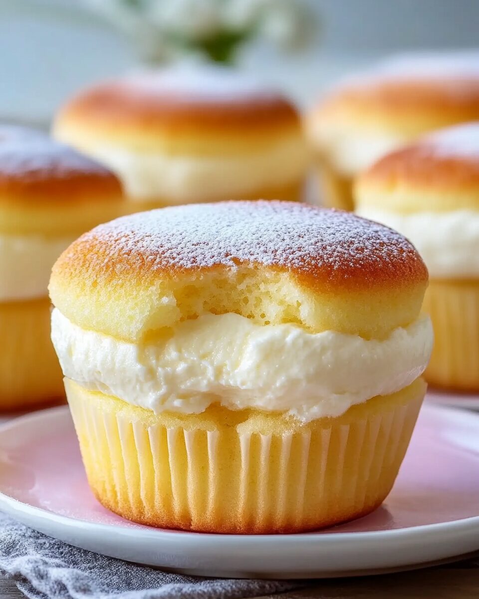 Fluffy Japanese Cotton Cheesecake Cupcakes