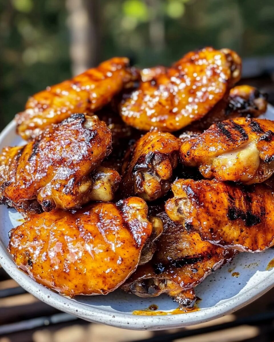 Grilled Wings with Buffalo Hot Honey Wing Sauce