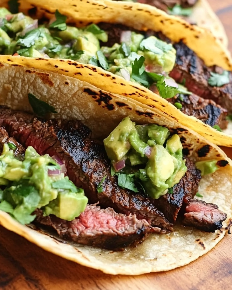 Grilled Steak Tacos with Avocado Salsa