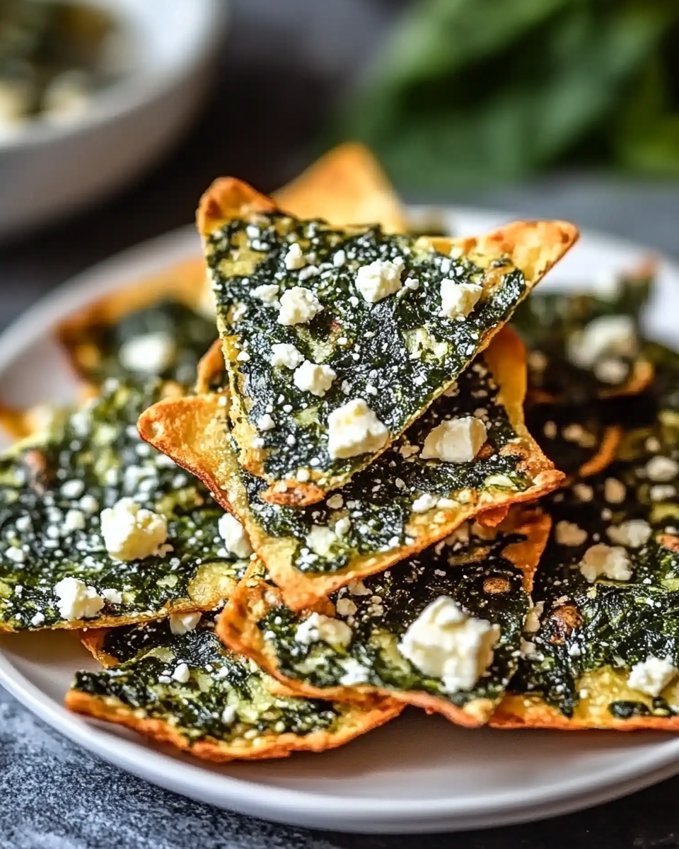 Mediterranean Spinach and Feta Cheese Crisps