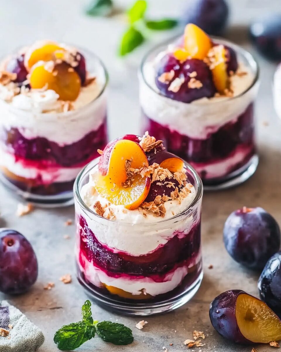 Poached Plum Coconut Cream Parfaits