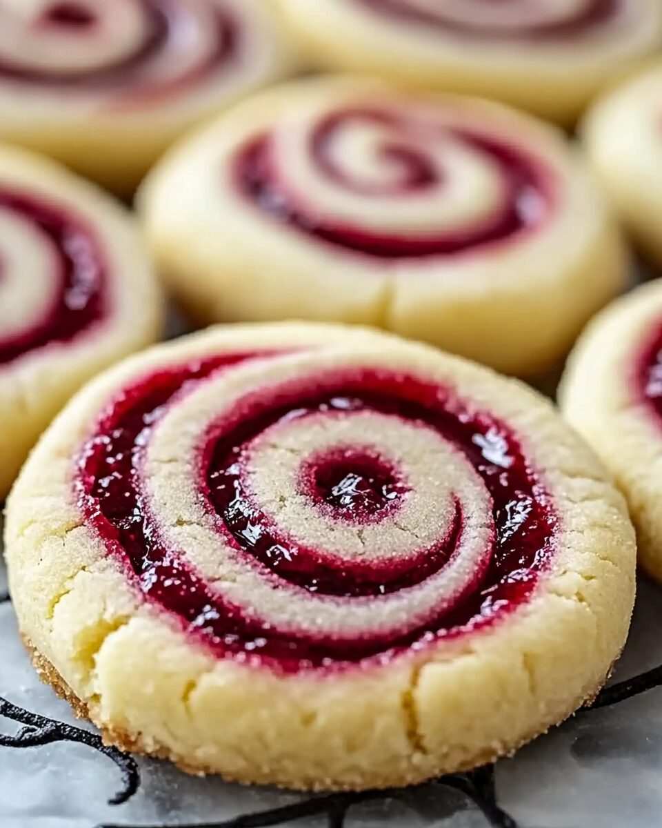 Raspberry Swirl Shortbread Cookies