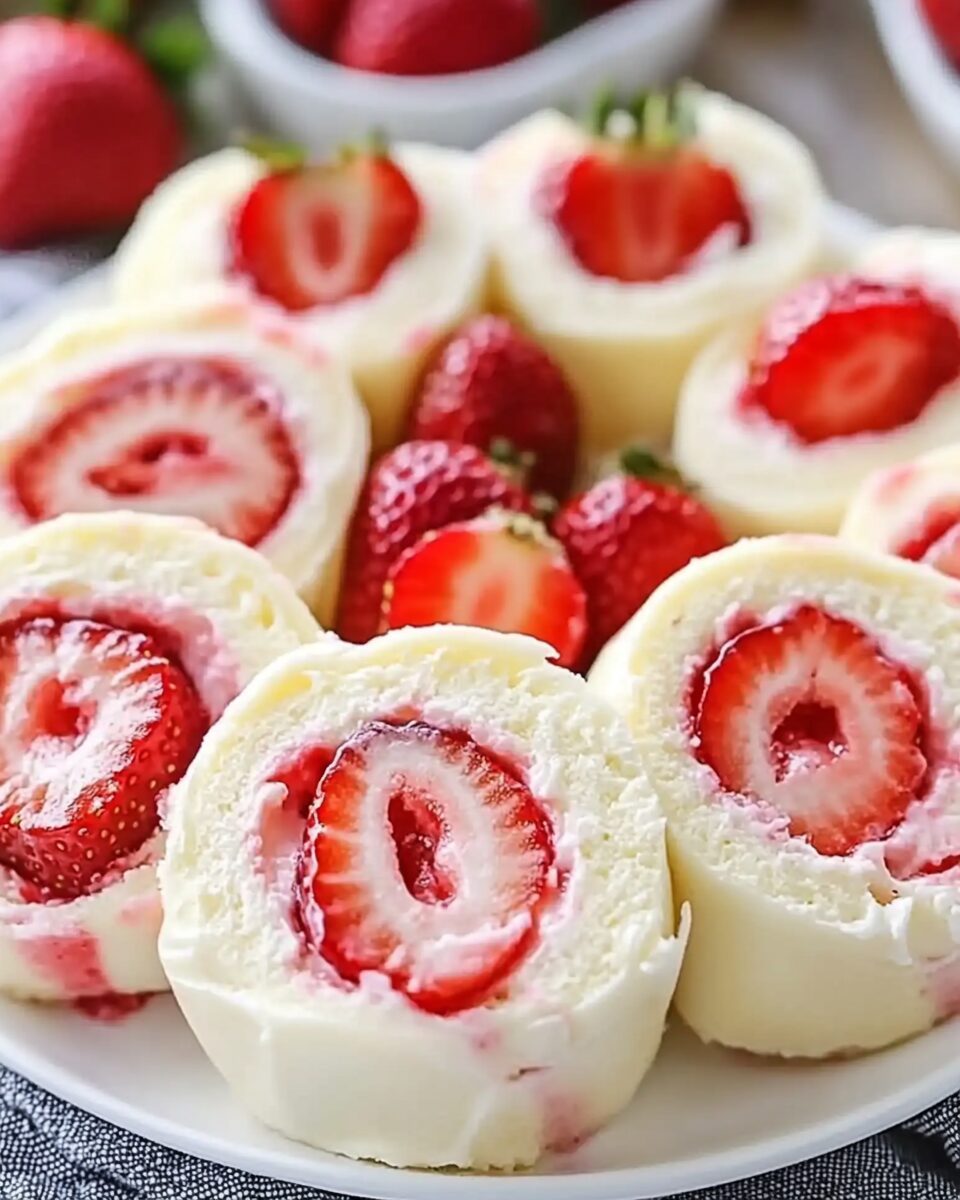Strawberry Shortcake Cheesecake Rolls