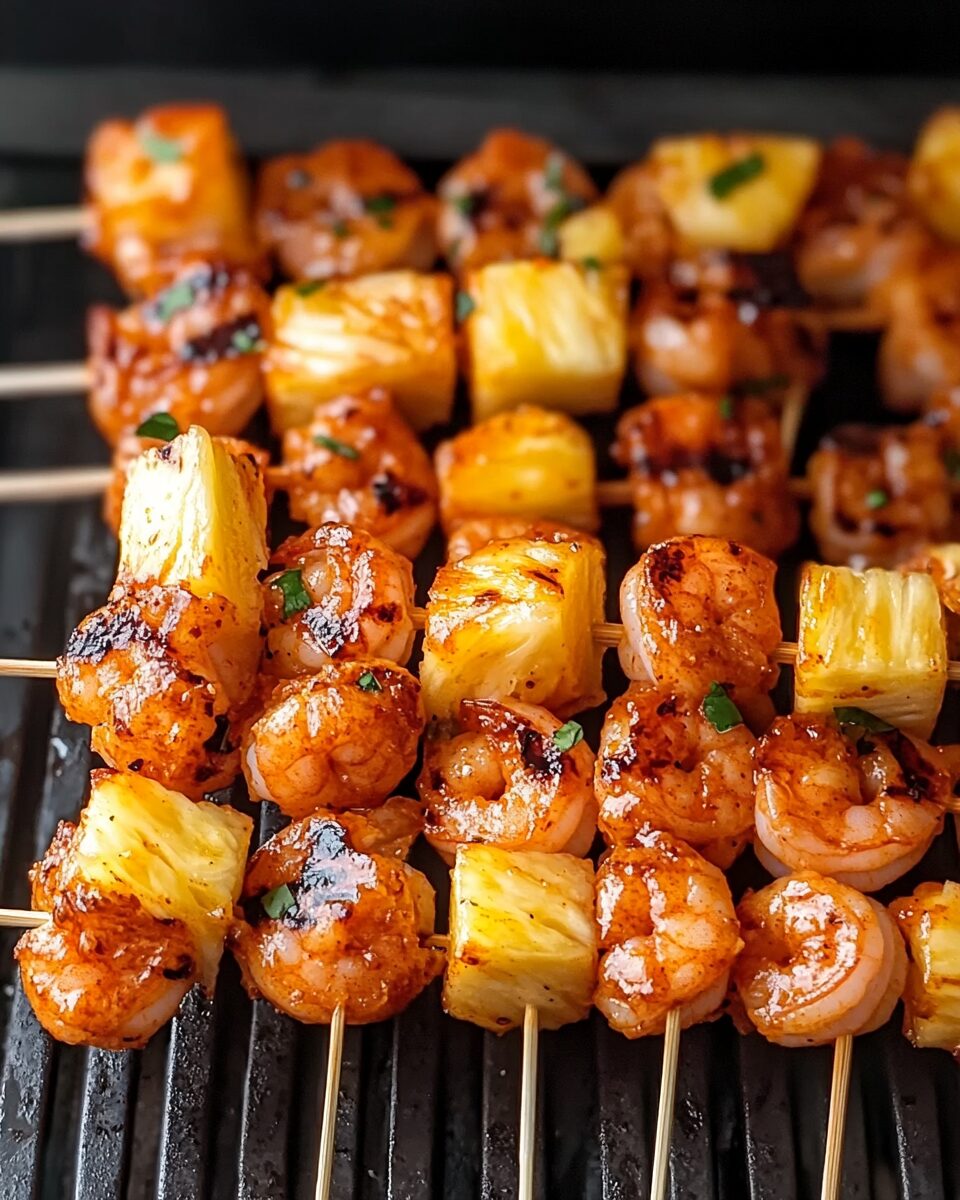 Sweet and Spicy Pineapple Shrimp Skewers