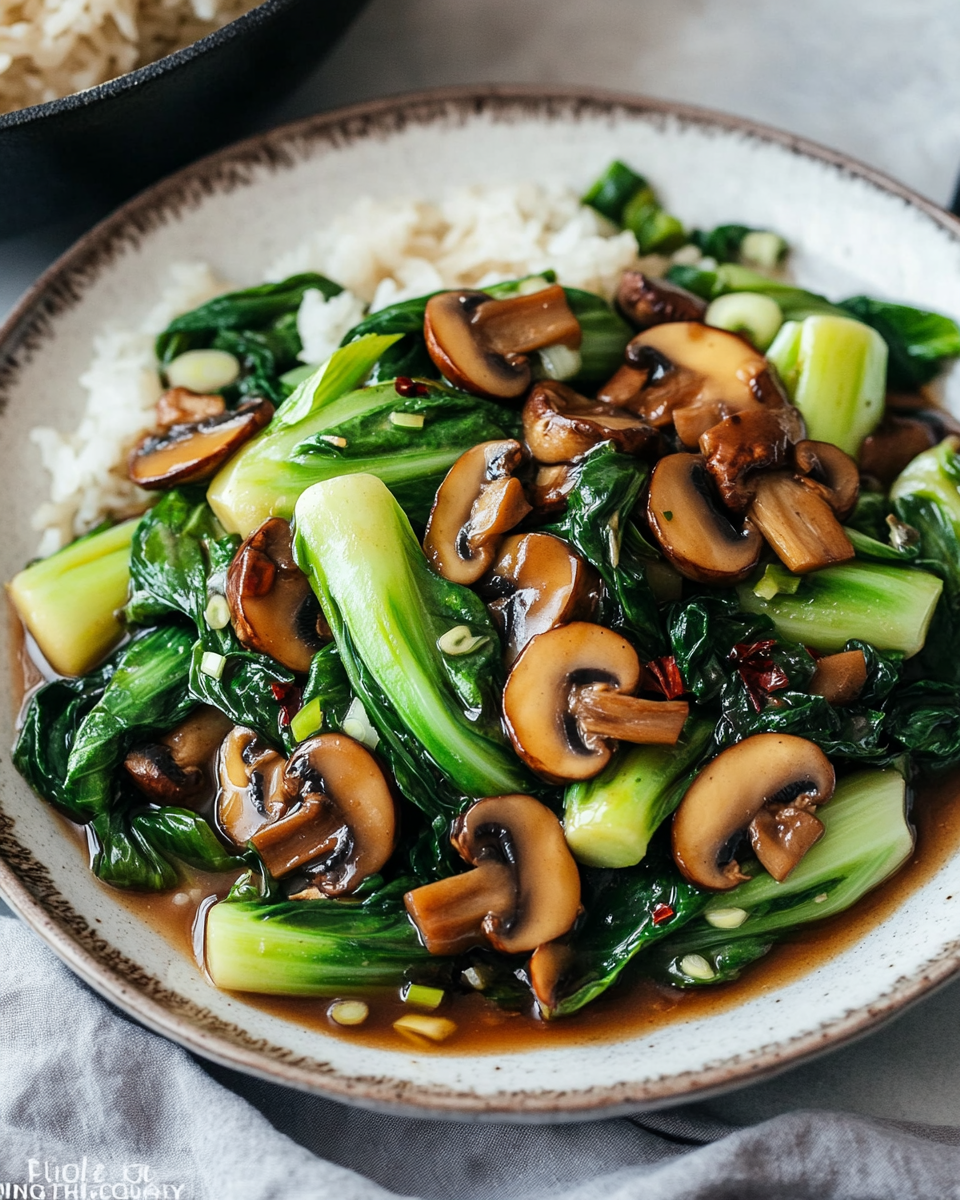 Bok Choy and Mushroom Stir Fry