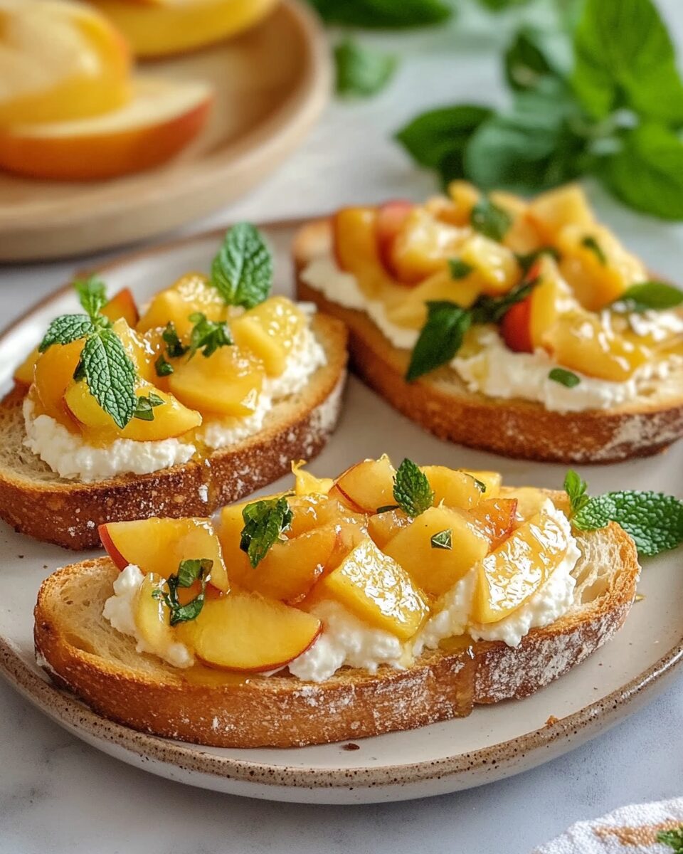 Fresh Peach Bruschetta
