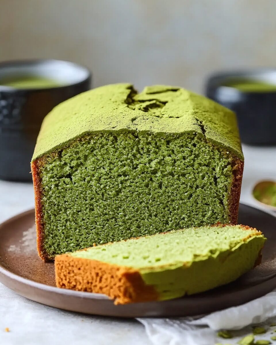 Japanese Matcha Pound Cake with Subtle Sweetness