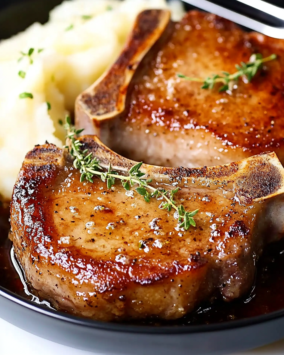 Pan Seared Brined Pork Chops