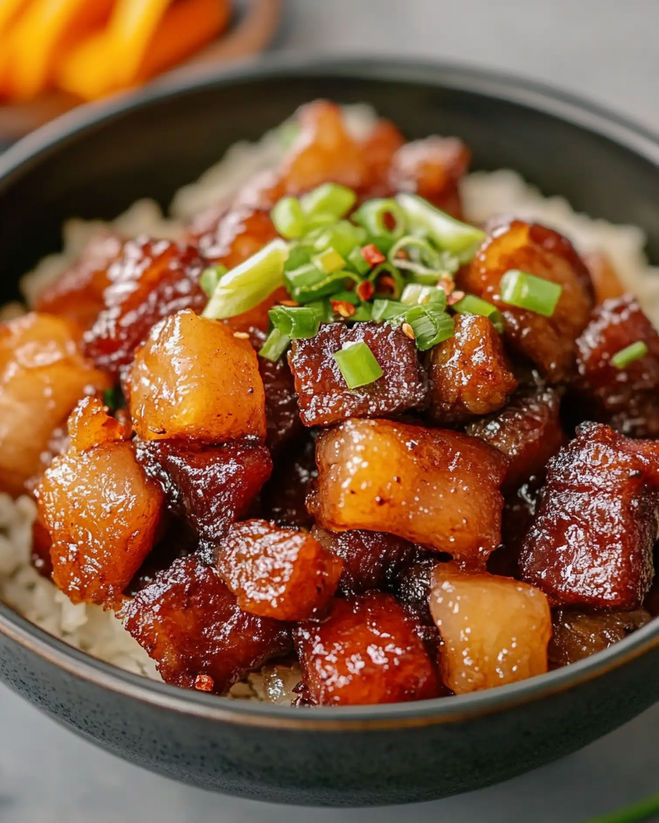 Braised Black Pepper Pork Belly