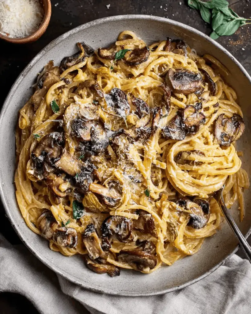 Caramelized Leek and Mushroom Gruyere Pasta