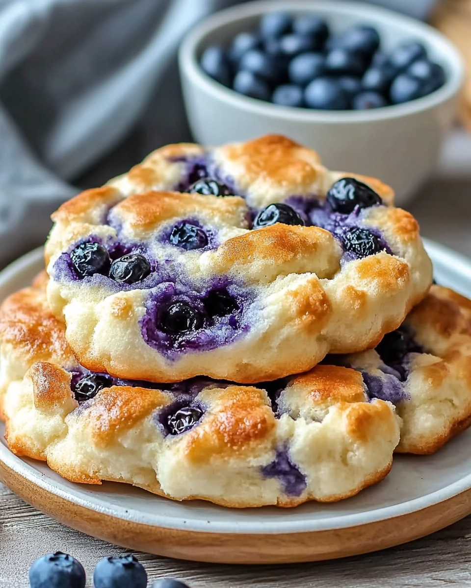 Fluffy Cottage Cheese Blueberry Cloud Bread