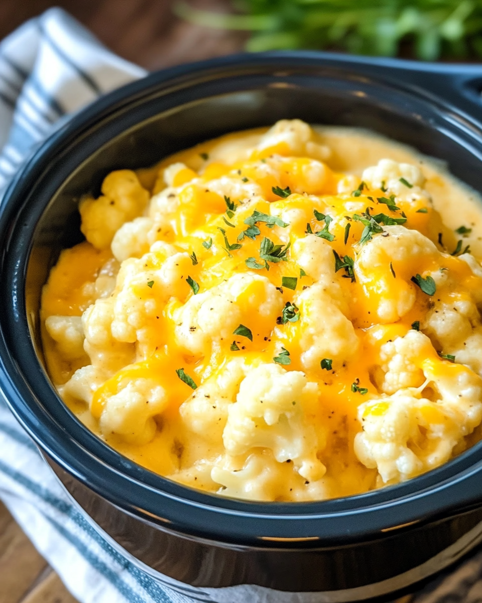 Crock Pot Cauliflower and Cheese