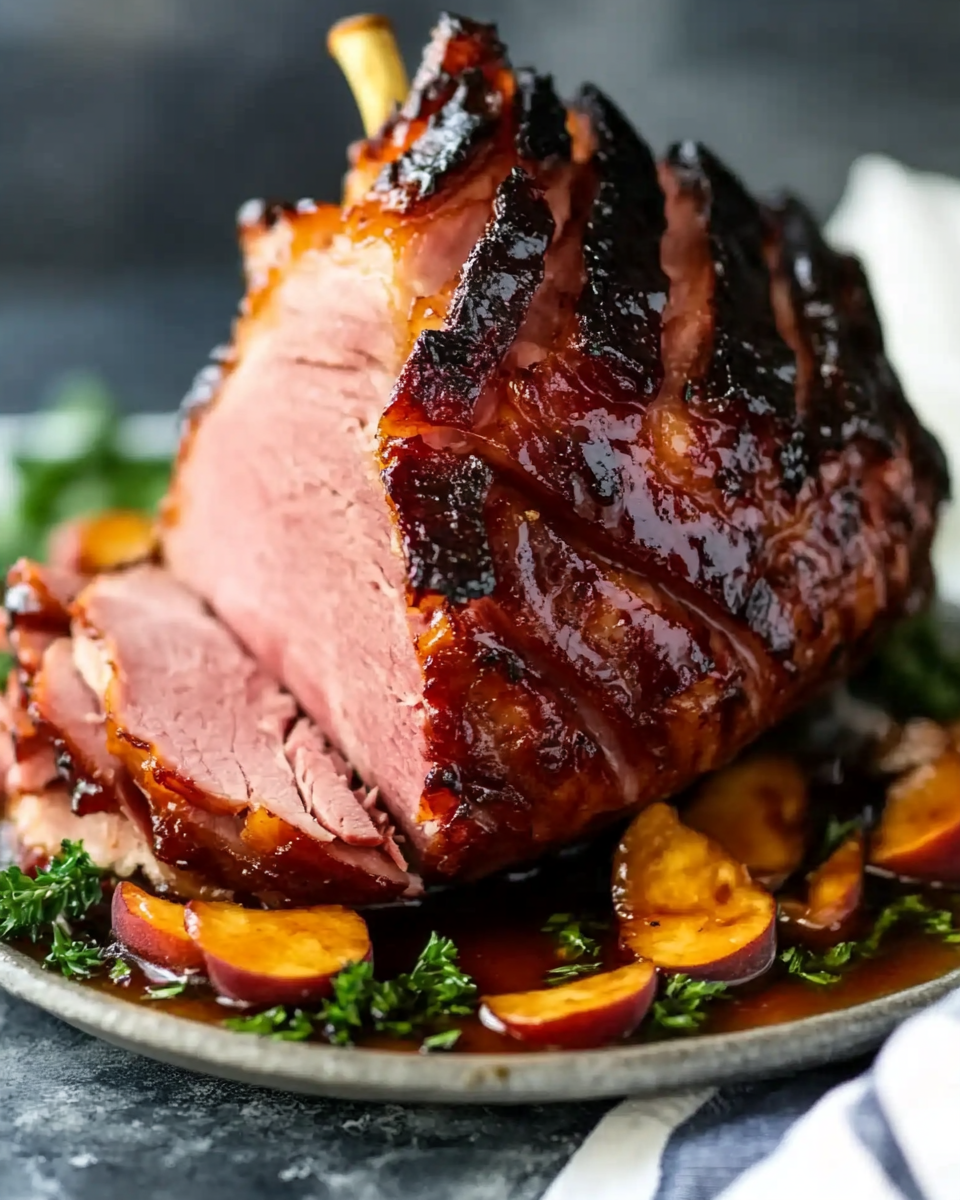 Double Smoked Ham with Easy Peach Glaze