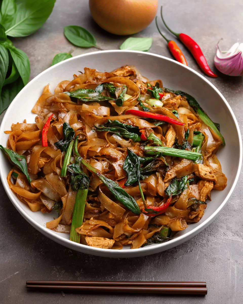 Street style Thai Drunken Noodles