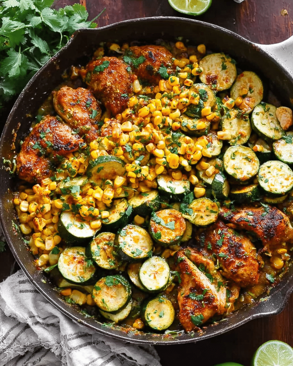 Garlic Butter Chicken with Zucchini and Corn