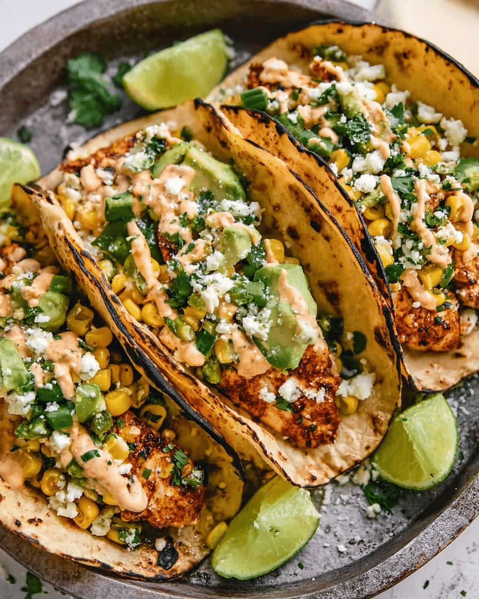 Mexican Street Corn Chicken Tacos
