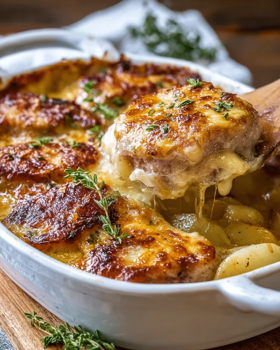 Smothered Pork Chop Scalloped Potato Casserole