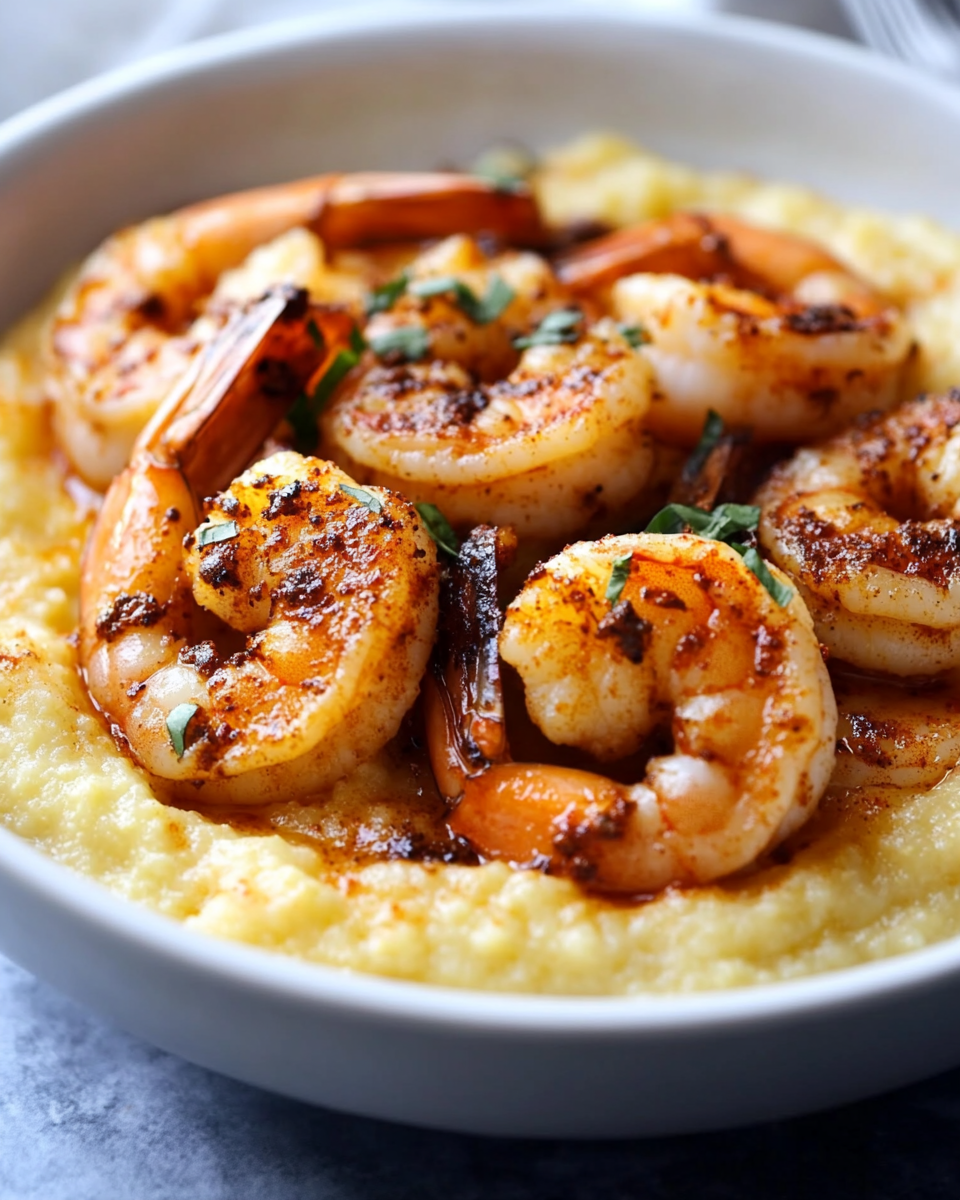 Spicy Shrimp & Creamy Polenta