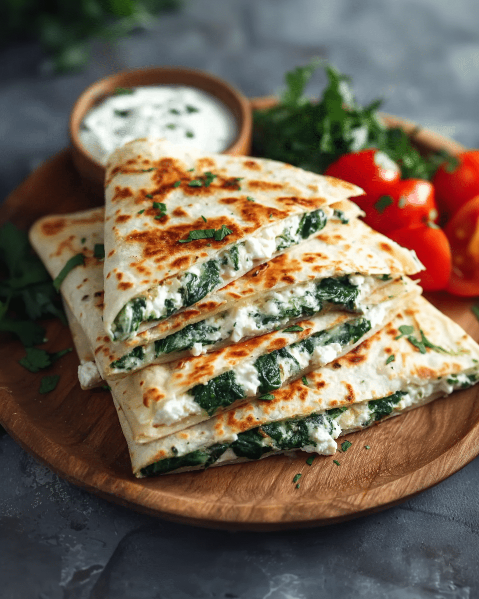 Spinach and Feta Quesadillas