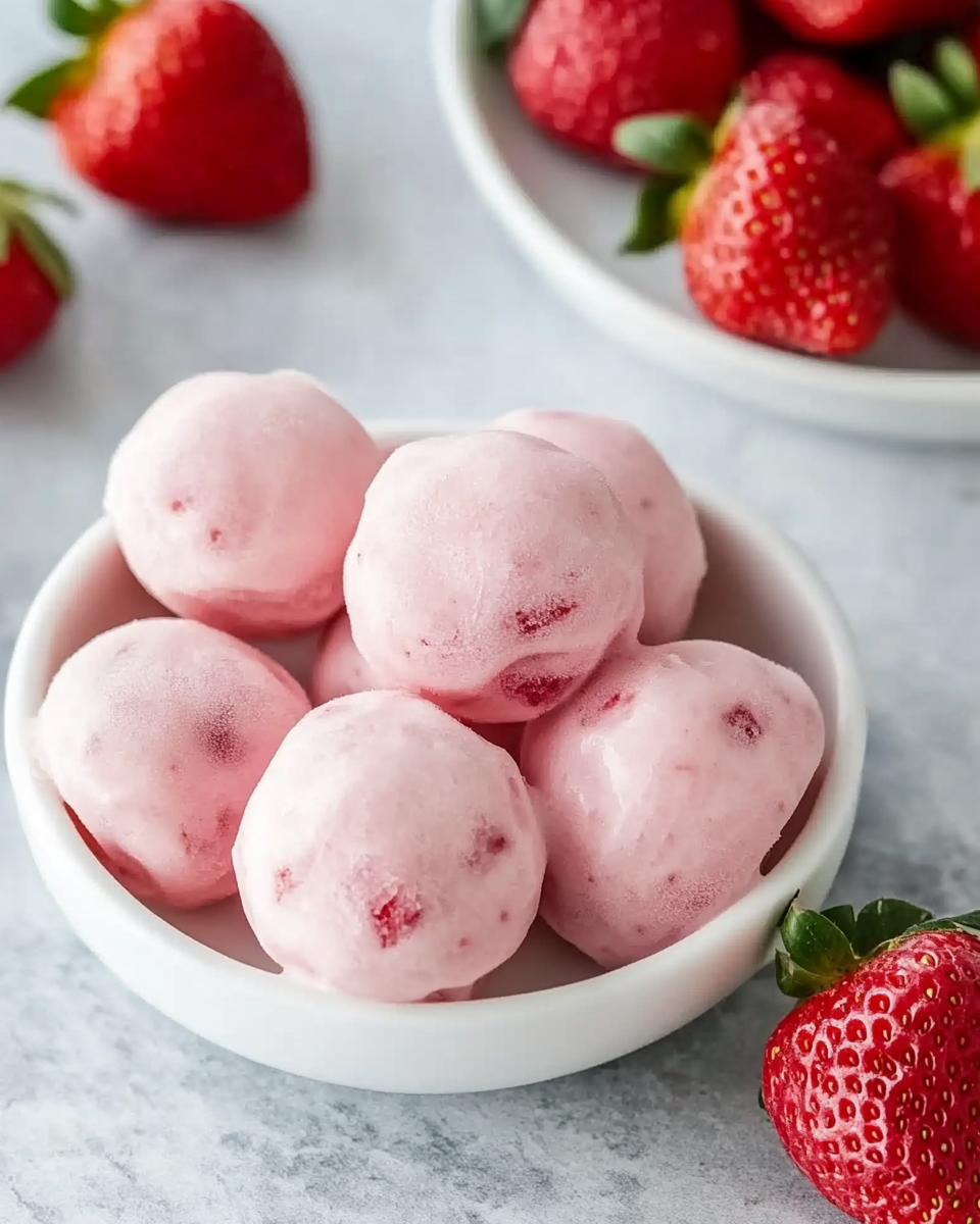 Frozen Strawberry Yogurt Bites