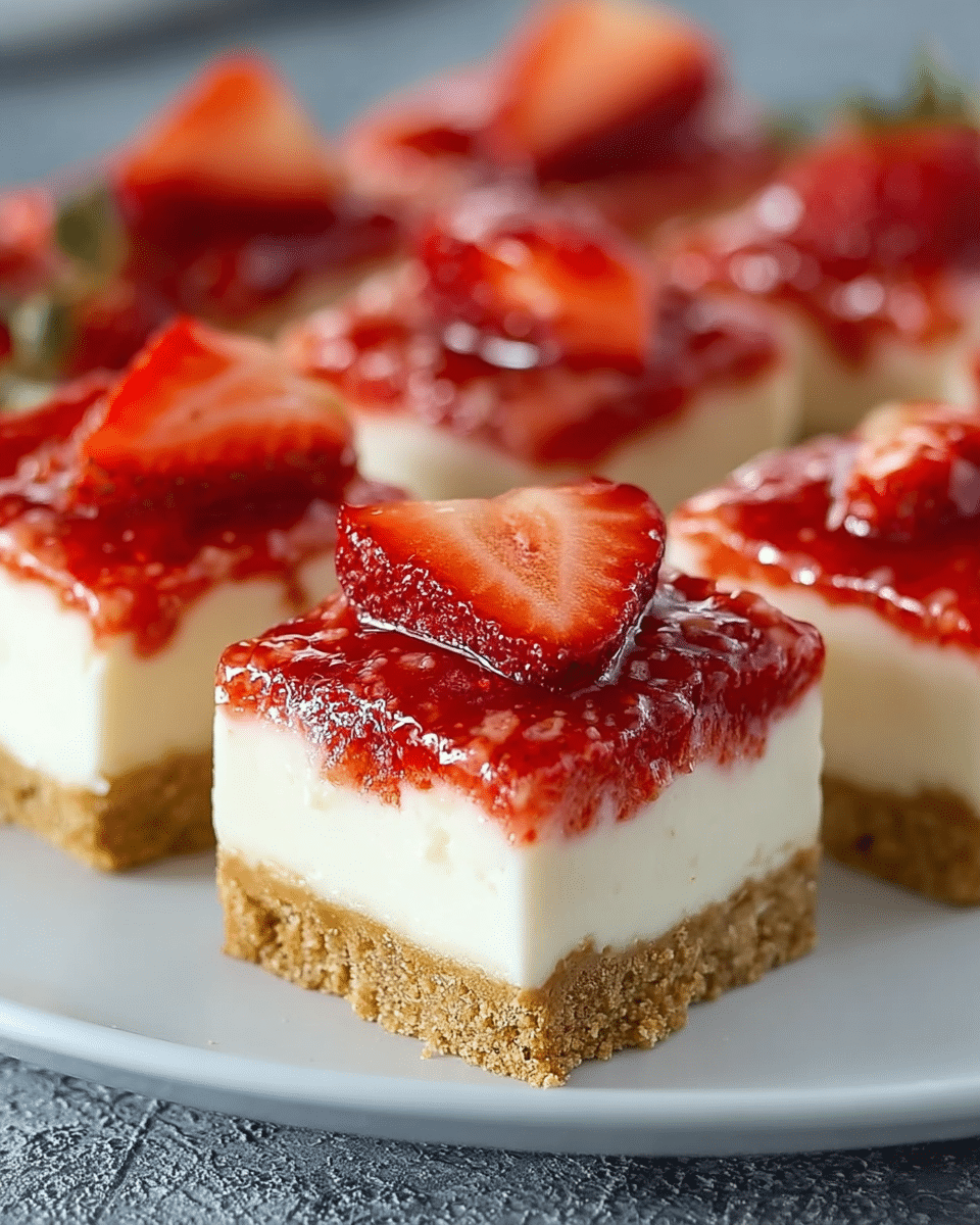 No-Bake Strawberry Cheesecake Bars