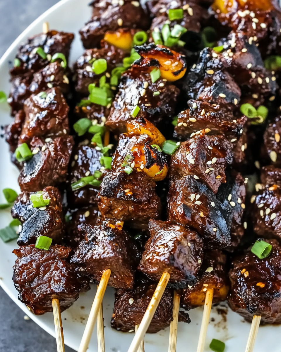 Saucy Korean BBQ Beef Skewers