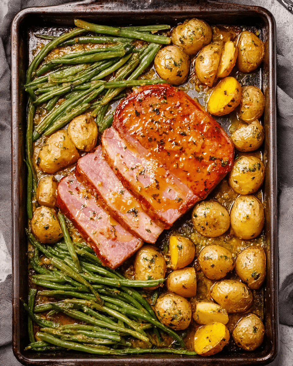 Baked Ham Steaks Sheet Pan