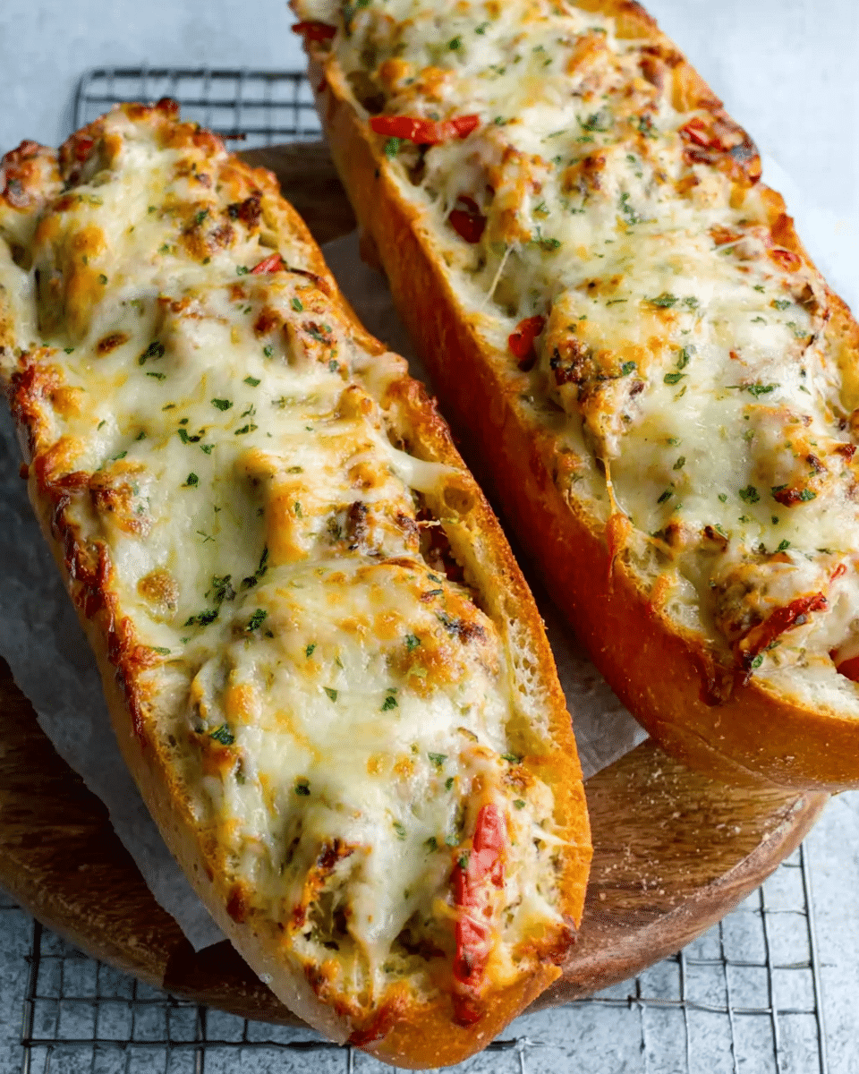 Cheesy Chicken Garlic Bread