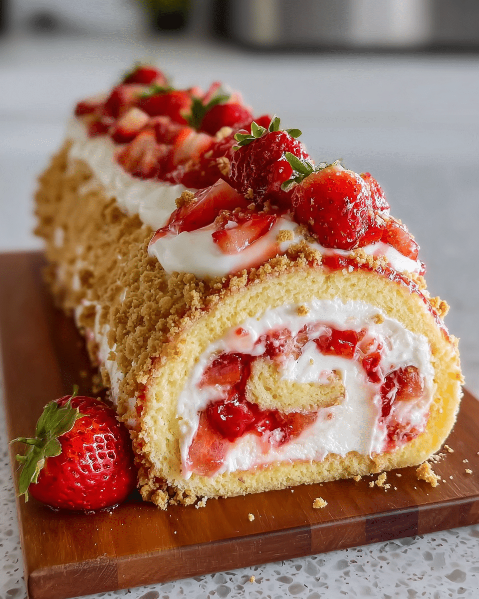 Strawberry Shortcake Cheesecake Roll