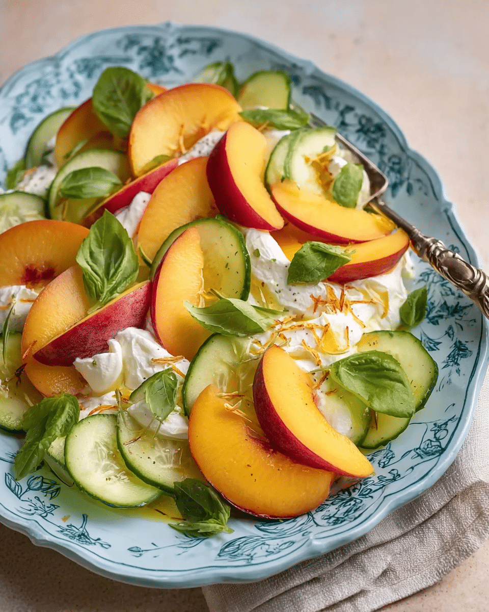 Peach Caprese Salad with Burrata