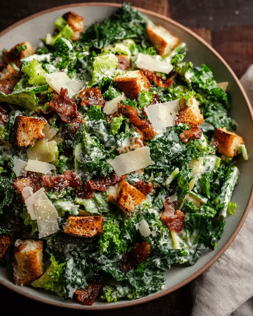 Roasted Garlic & Kale Caesar Salad