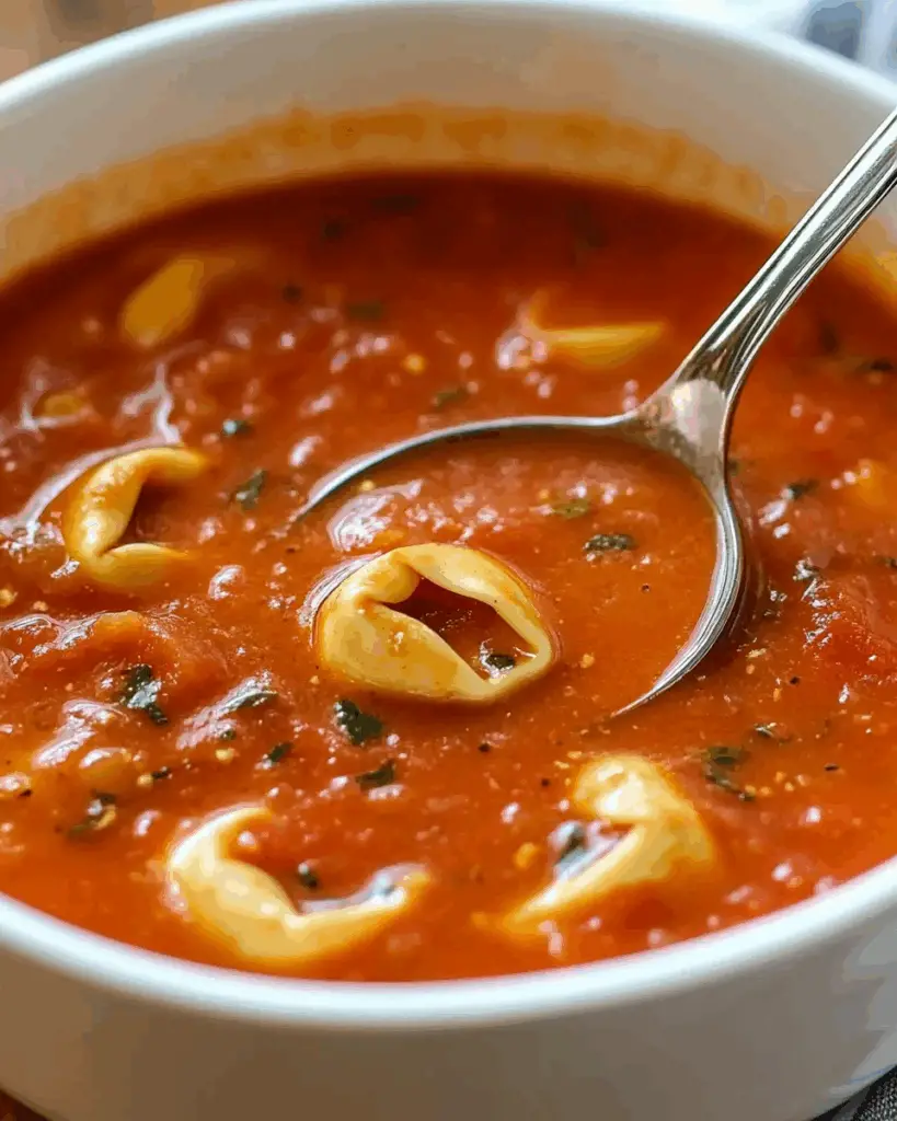 Tomato Basil Soup with Cheese Tortellini