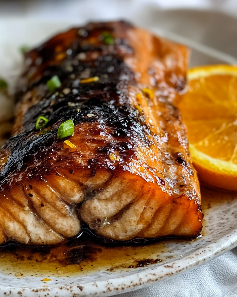 Vegan Salmon with Orange Balsamic Sauce