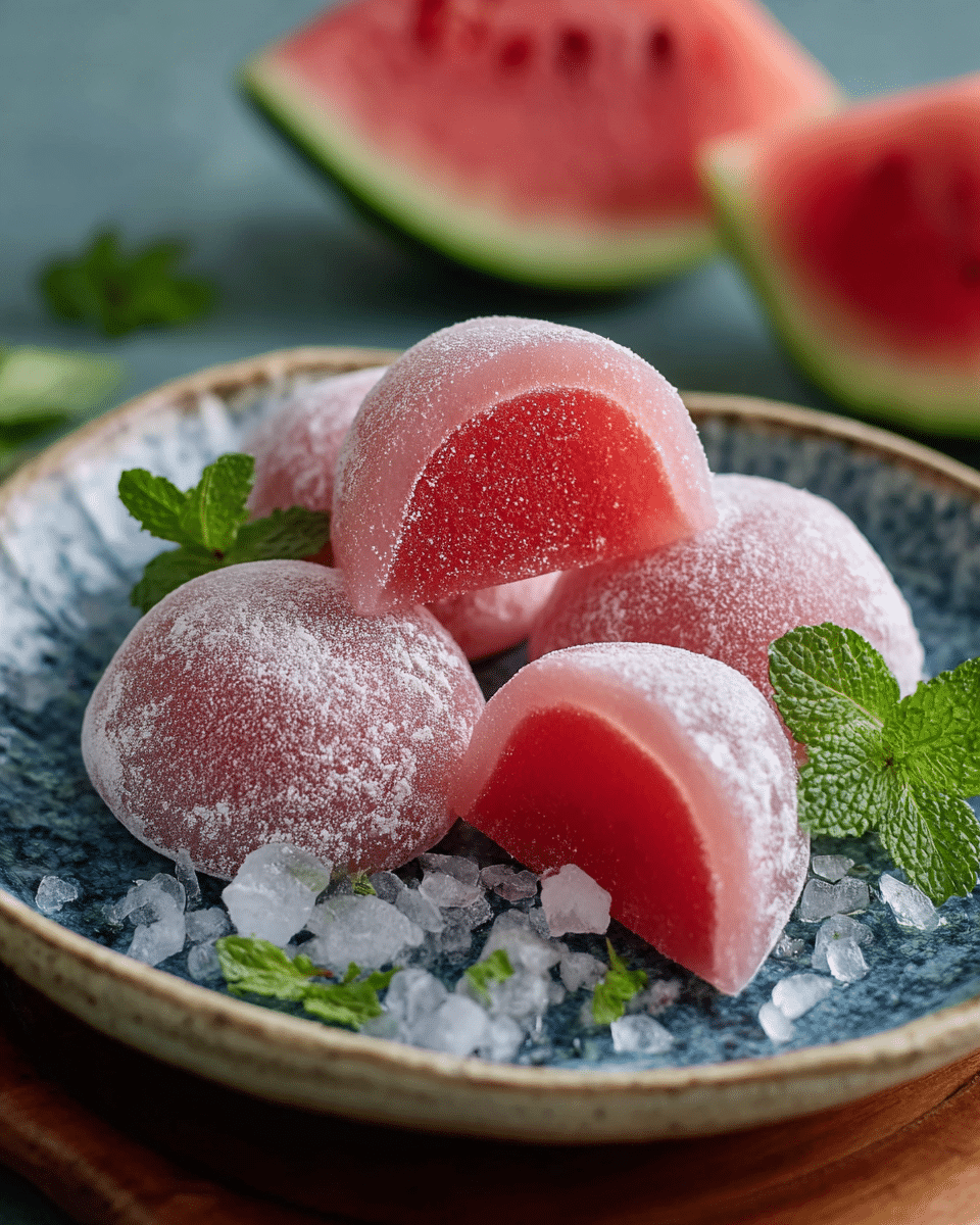 Soft Watermelon Mochi Treats