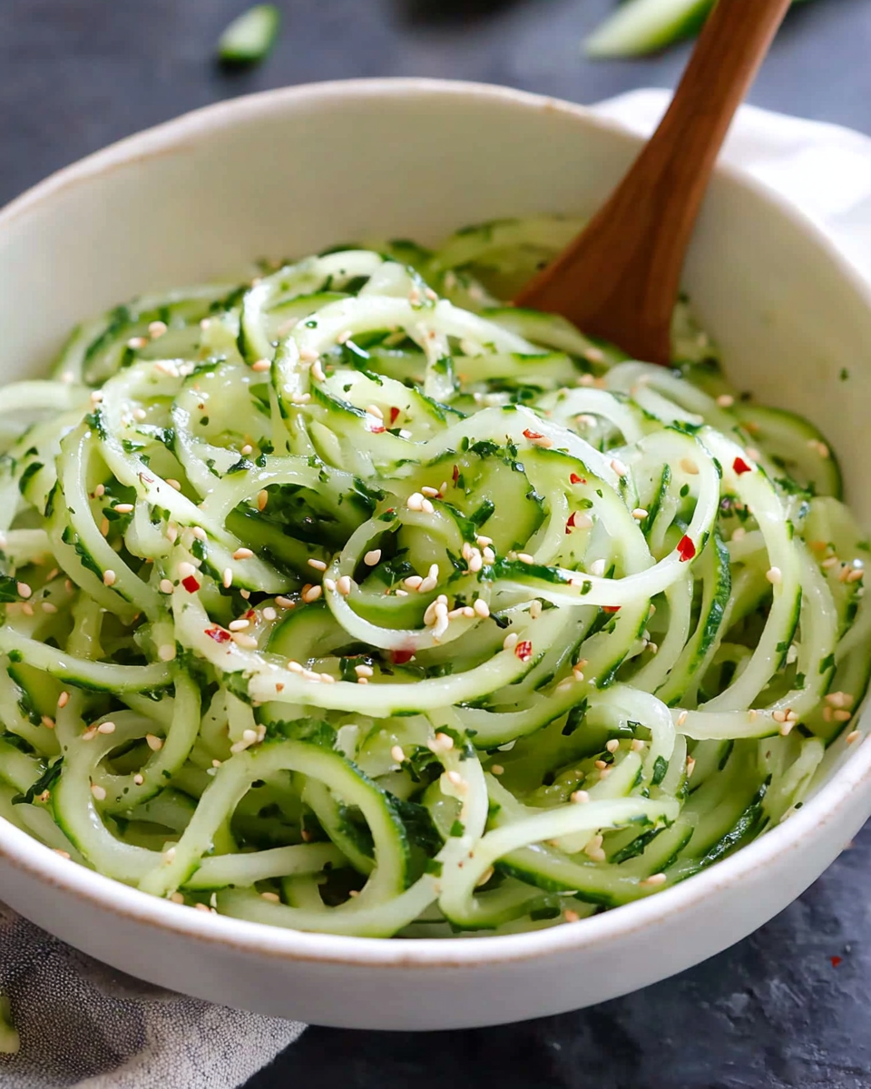 Spiralized Sesame Cucumber Salad