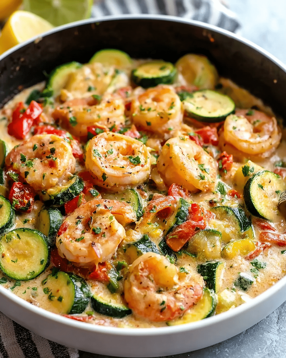 Creamy Shrimp and Zucchini Skillet