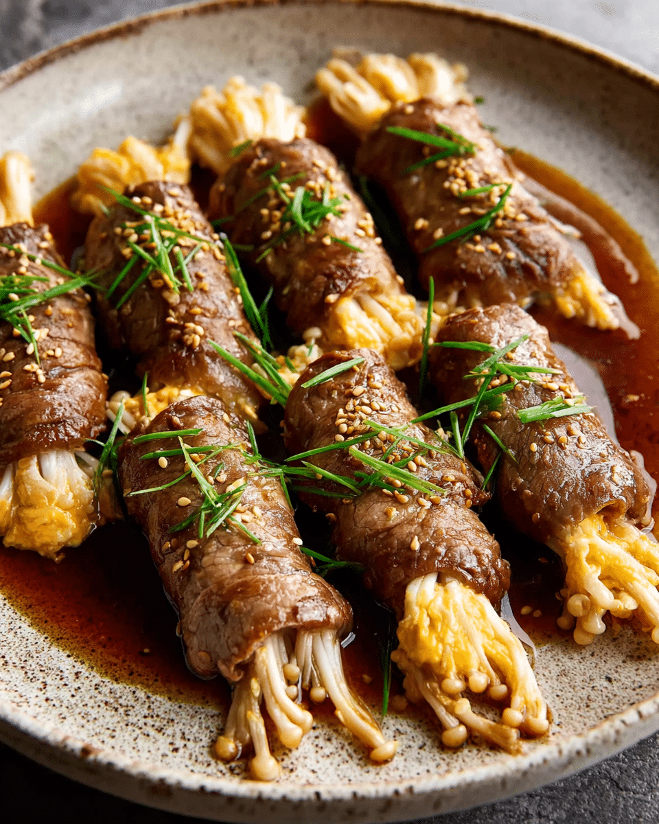 20 minute Enoki Beef Rolls