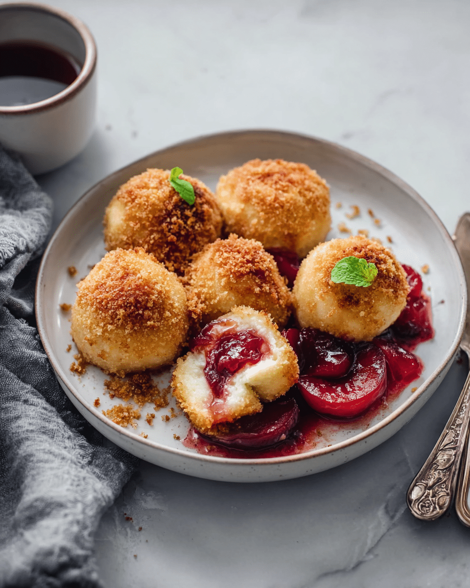 Plum Dumplings with Ricotta