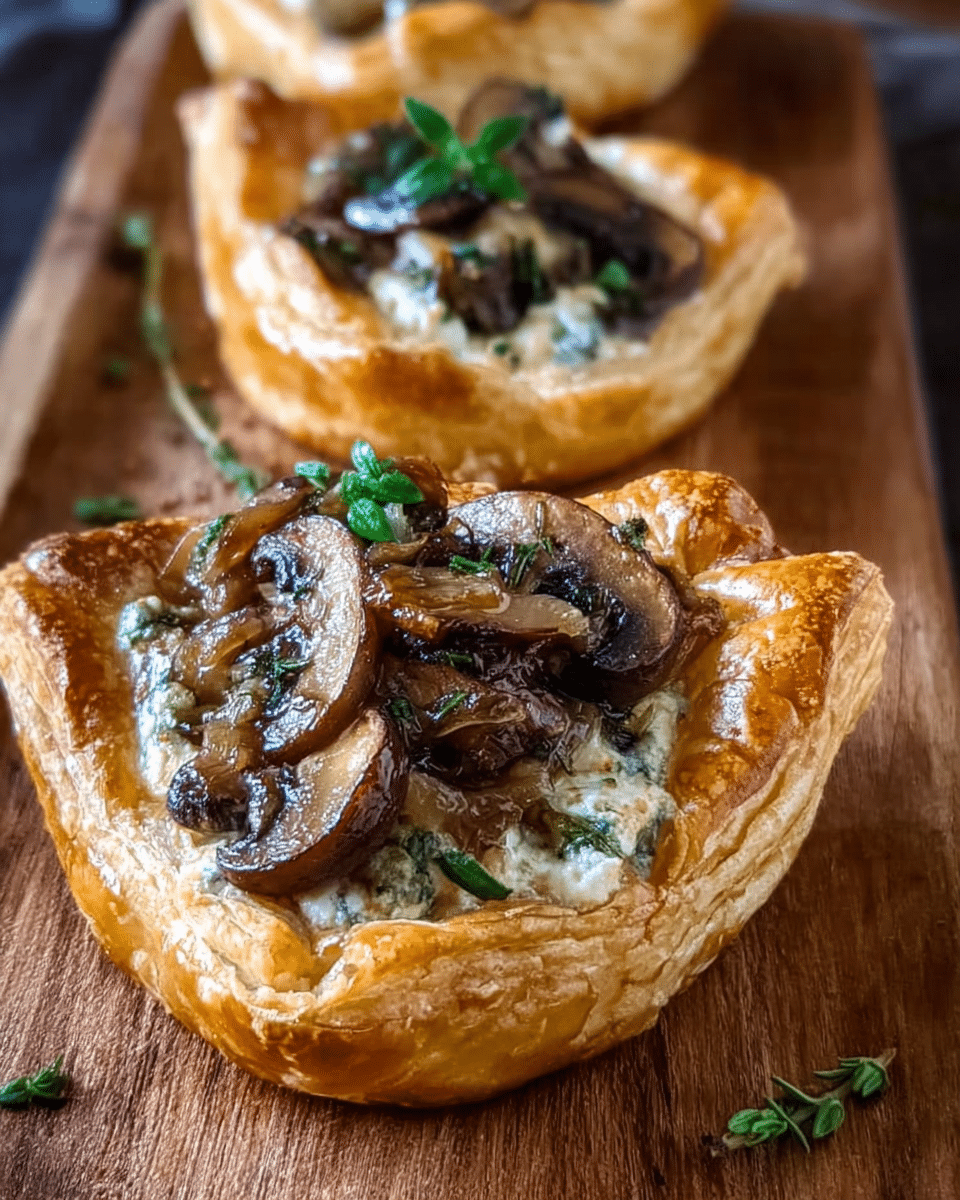 Mushroom, Shallot and Herbed Goat Cheese Tarts