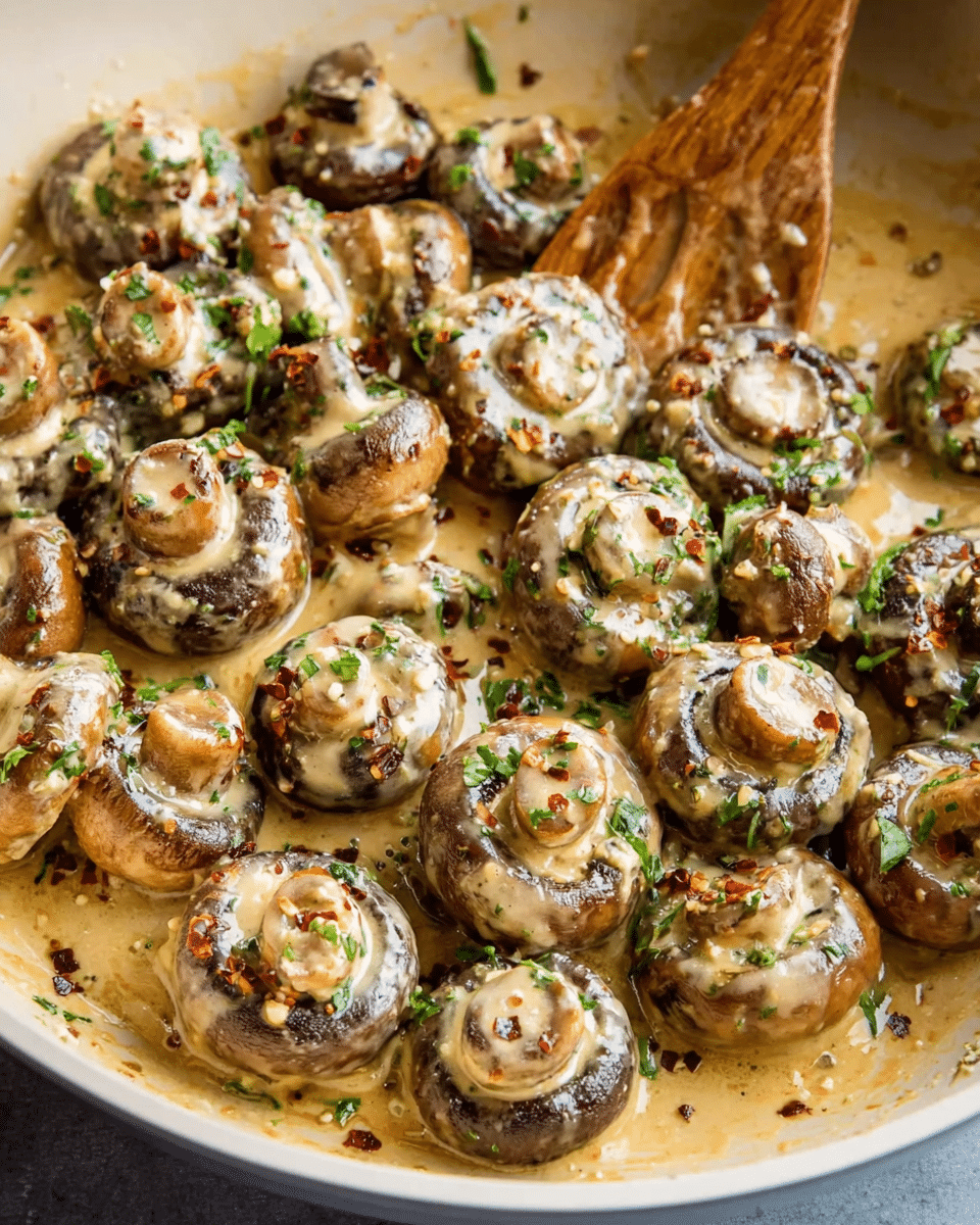 Creamy Garlic Parmesan Sautéed Mushrooms