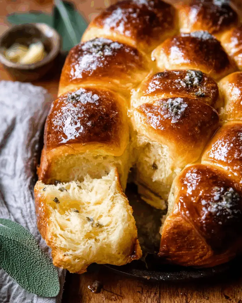 Salted Sage Honey Butter Brioche Rolls