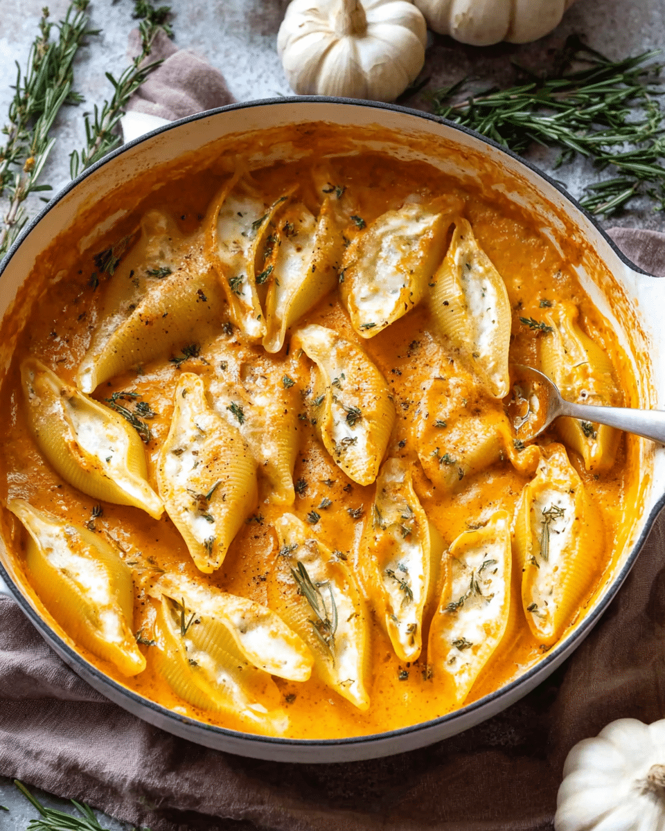 Stuffed Shells With Pumpkin Cream Sauce