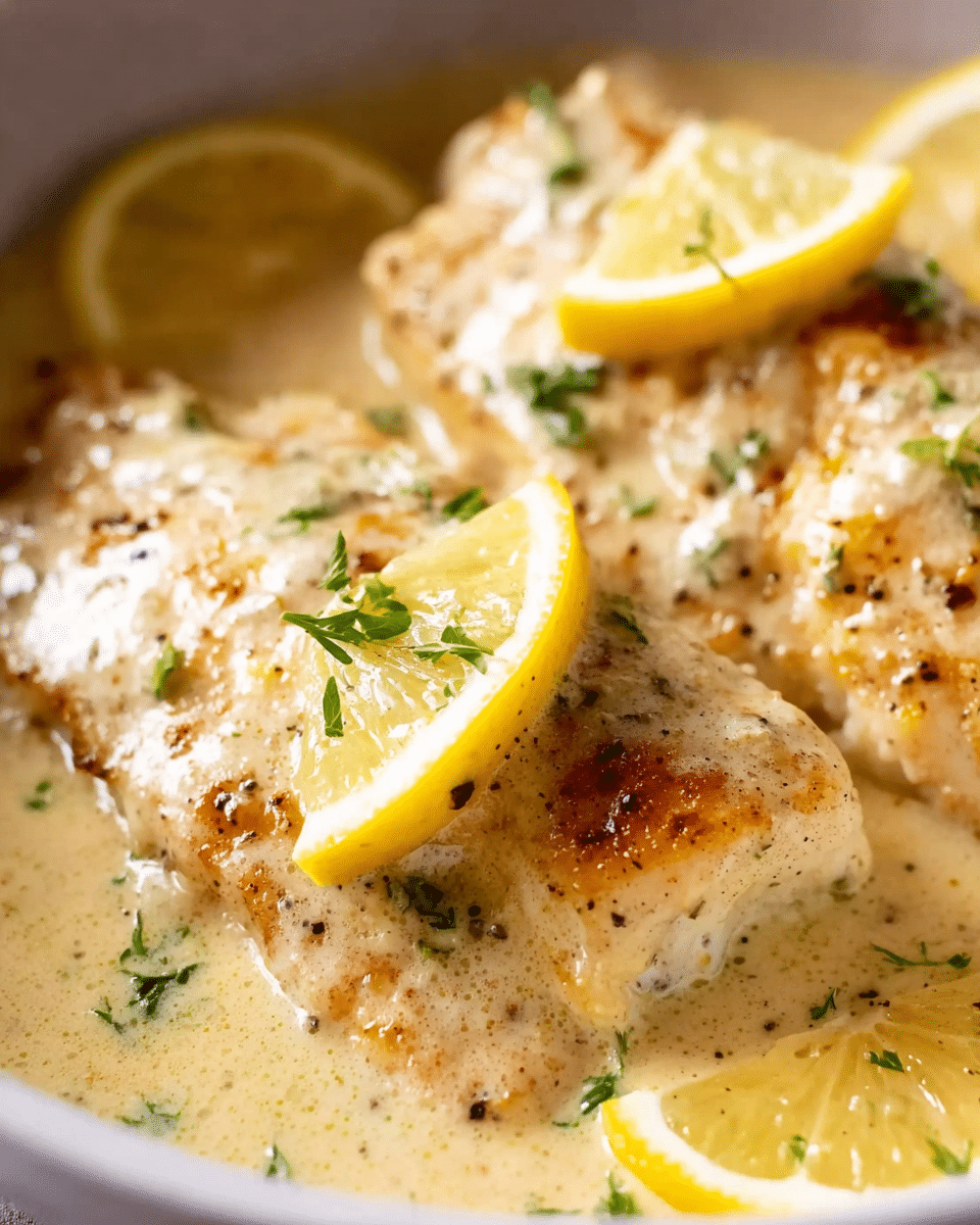 Baked Fish with Lemon Cream Sauce